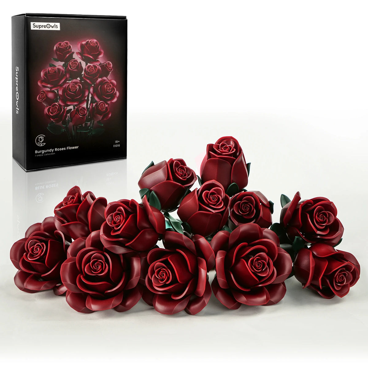 SupreOwls Roses Bouquet Building Blocks Set Artificial Flowers Home Decor