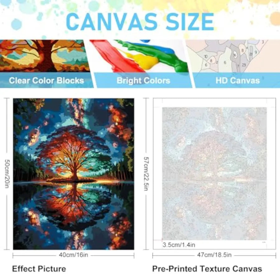 Tree of Life Acrylic Paint by Numbers Kit for Adults on Canvas Beginner