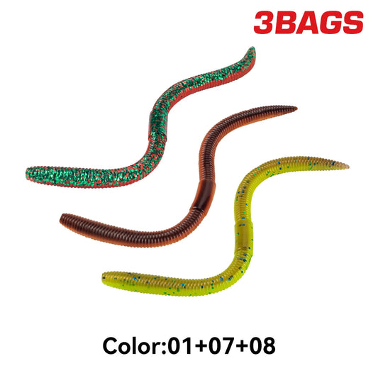 Kingdom Earthworm Sinking Soft Fishing Lures For Bass