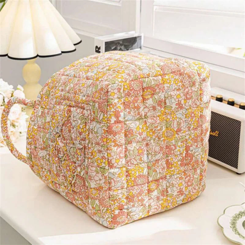 Foldable Fabric Storage Basket With Bamboo Frame And Handles