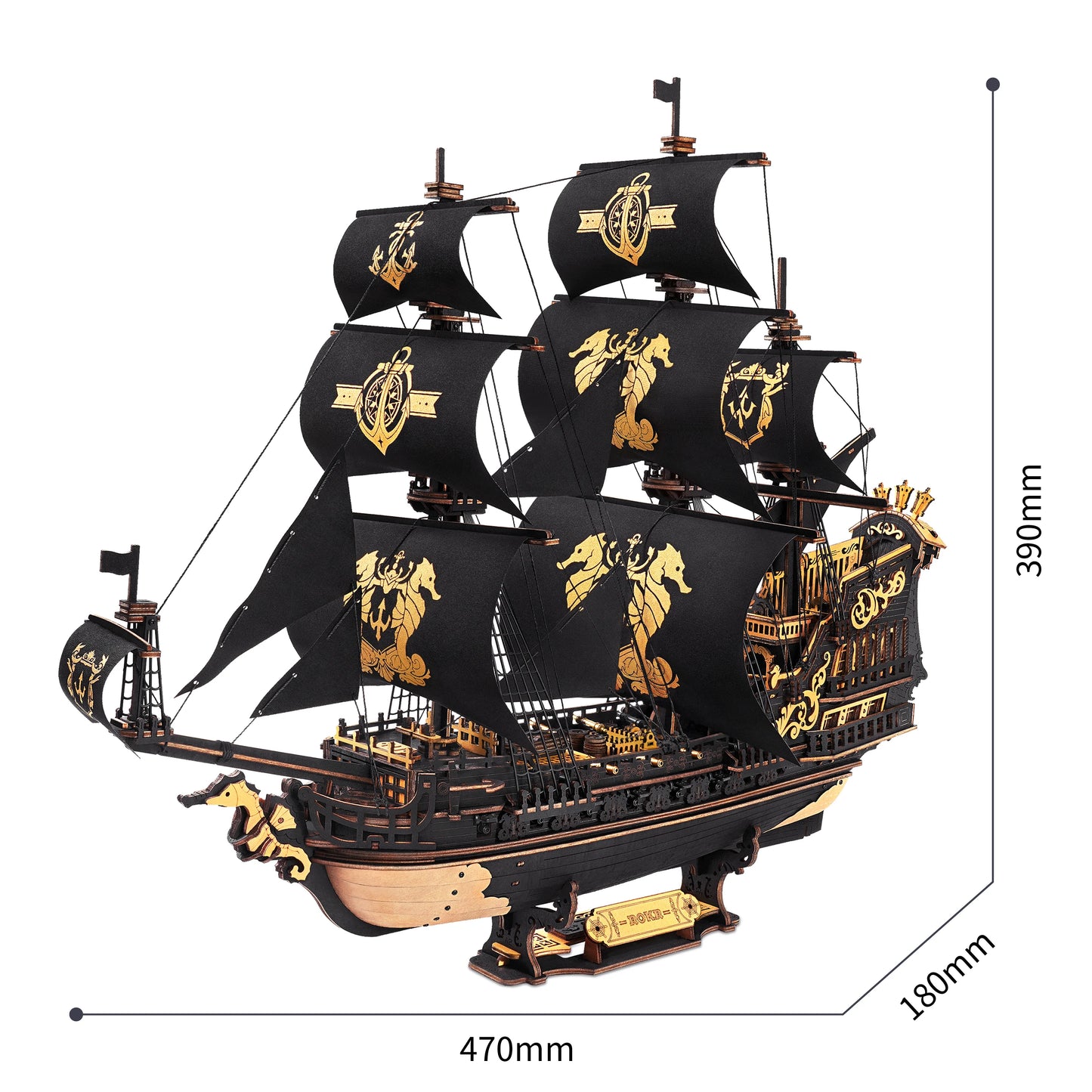 Robotime 3D Wooden Seahouse Barque Model Building Kit