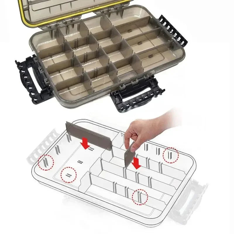 JSFUN Large Capacity Waterproof Fishing Tackle Box For Gear And Bait
