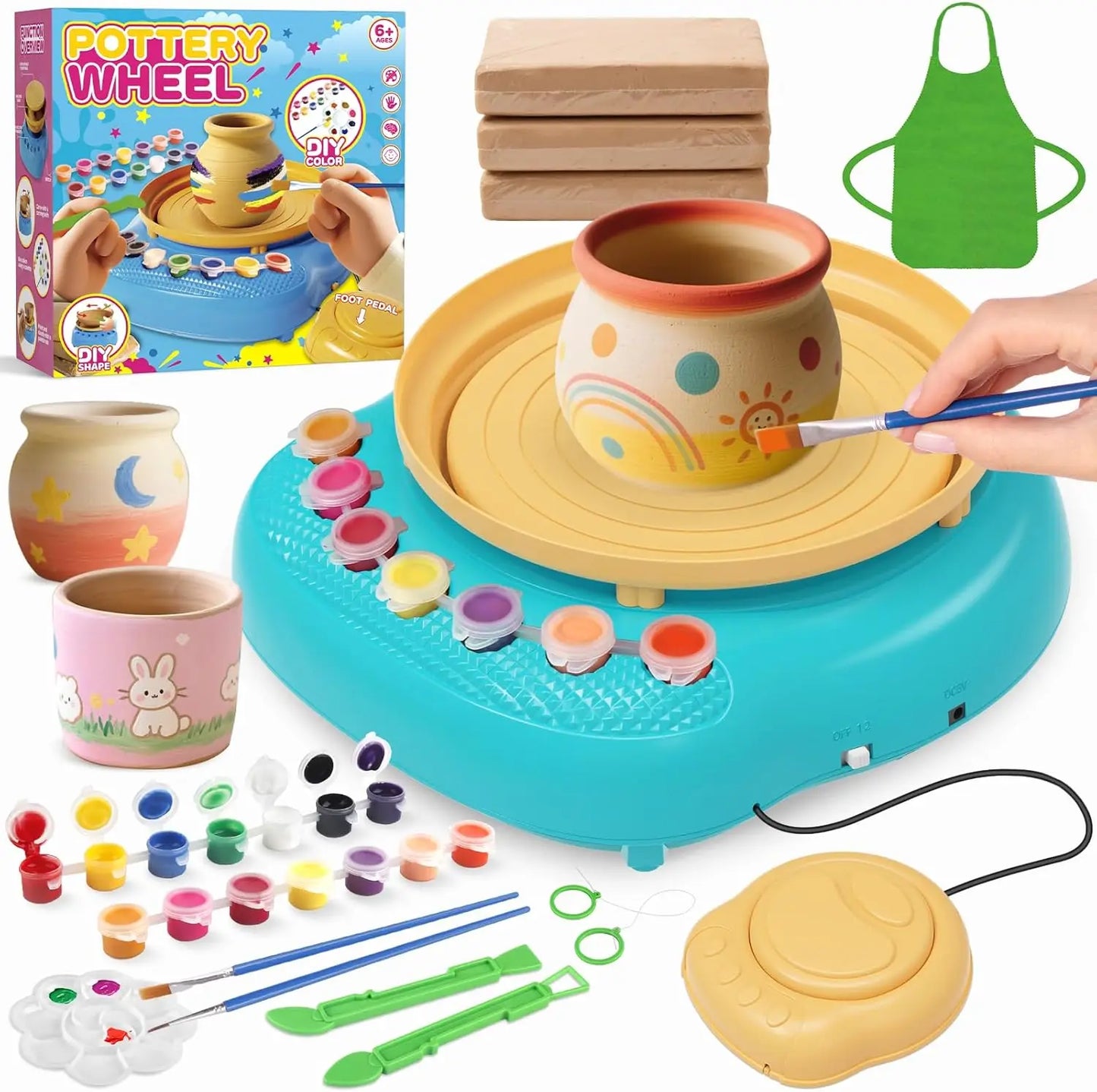 Hotfree Pottery Wheel For Kids With Clay Kit