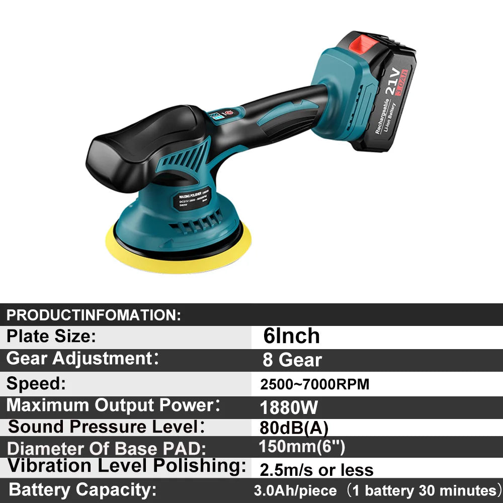 Yeartop Cordless Digital Display Car Polisher And Waxing Machine