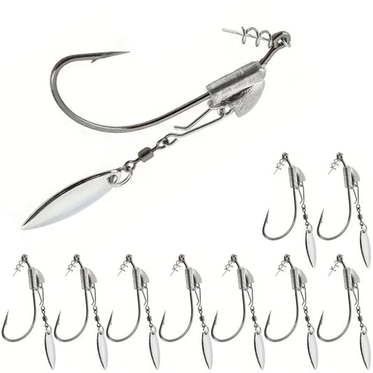 Weighted Underspin Jig Head Swimbait Hooks Bass Trout