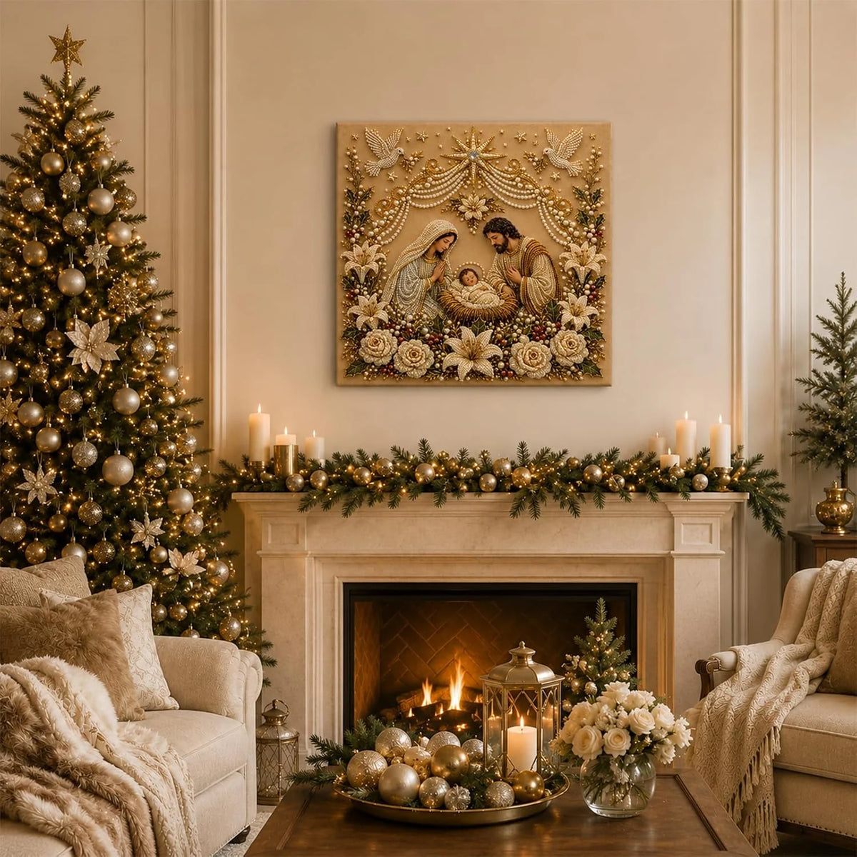 DIY Nativity Scene Diamond Painting Kit for Christian Wall Art