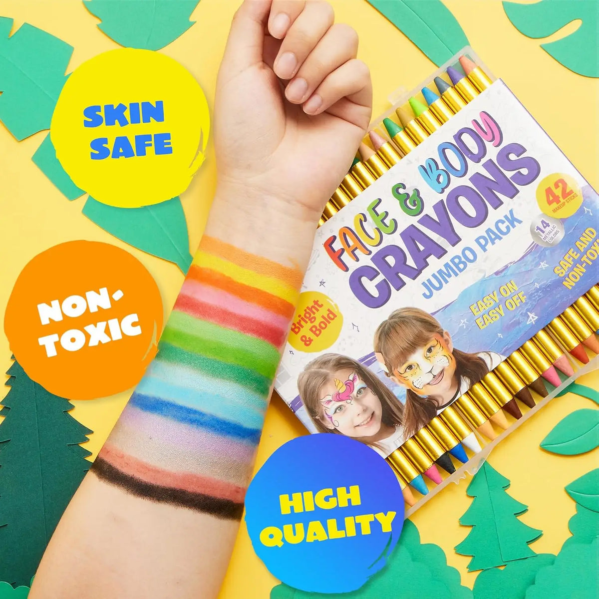 Joyfy 42 Piece Face and Body Paint Crayons Kit Party
