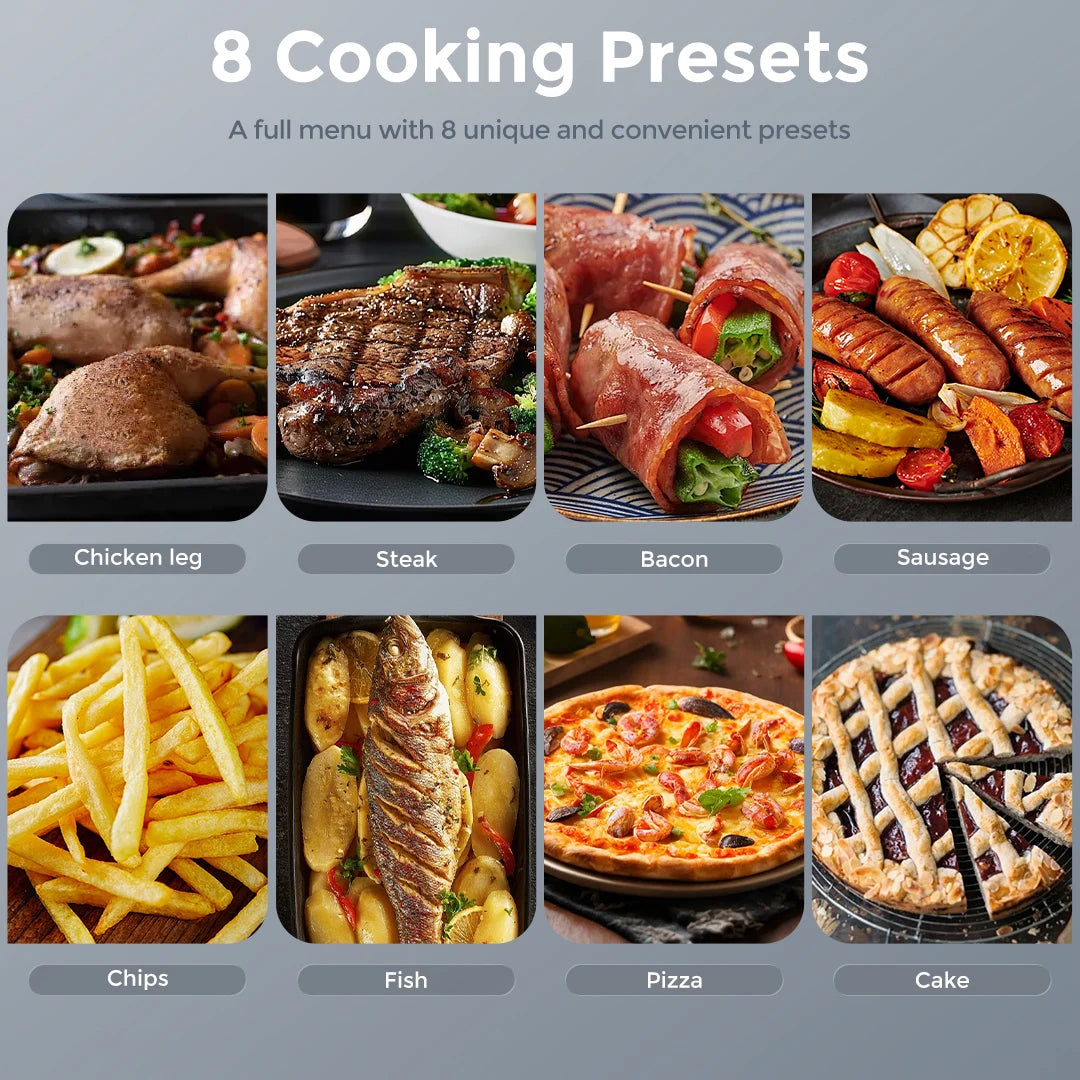 Sejoy 8 In 1 Air Fryer Oven Roast Bake Dehydrate Cooker