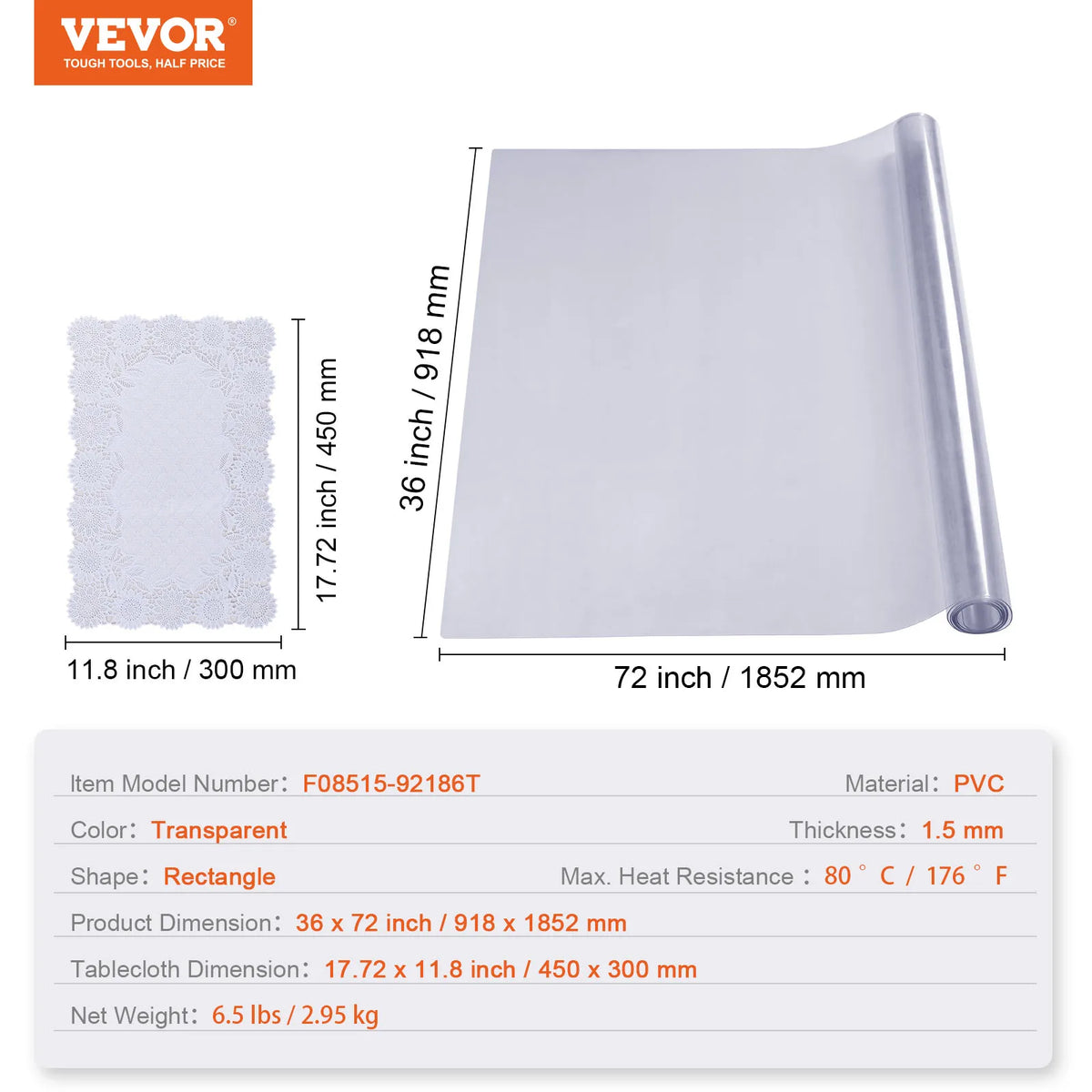 Waterproof Clear Pvc Tablecloth Oil Proof Kitchen Rectangular Table Cover