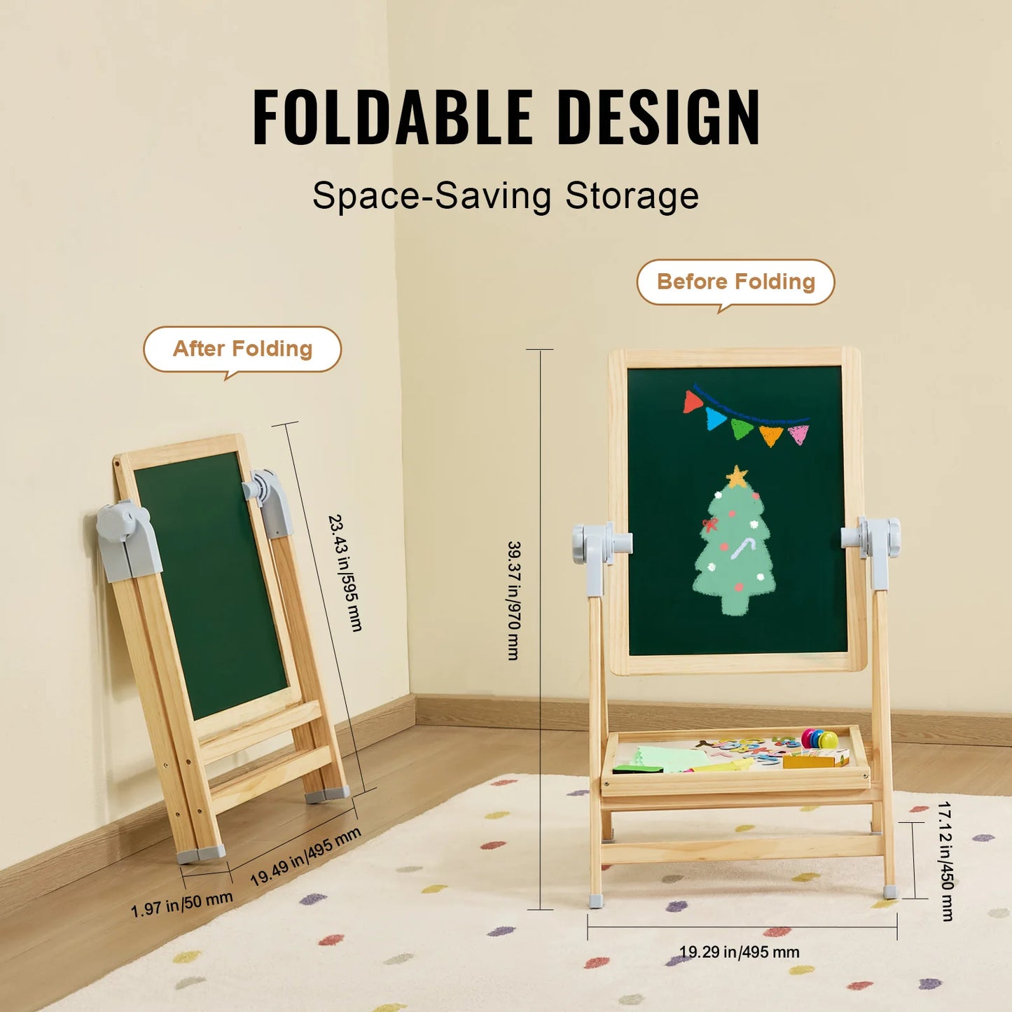 SucceBuy Magnetic Drawing Board Easel for Kids with Painting Accessories