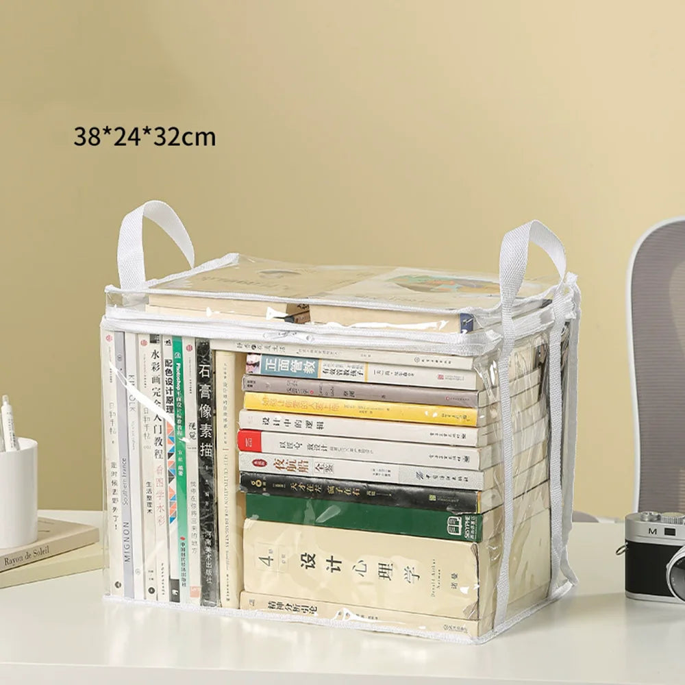 Foldable Transparent Storage Organizer Box For Books Home Office