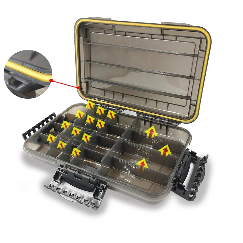 JSFUN Large Capacity Waterproof Fishing Tackle Box For Gear And Bait