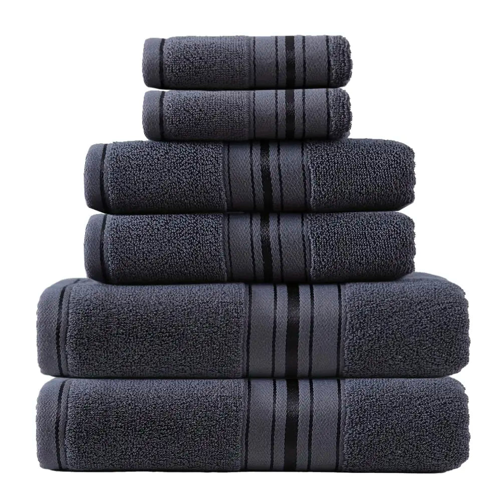 Luxury Cotton Six Piece Bath Towel Set For Modern Bathrooms