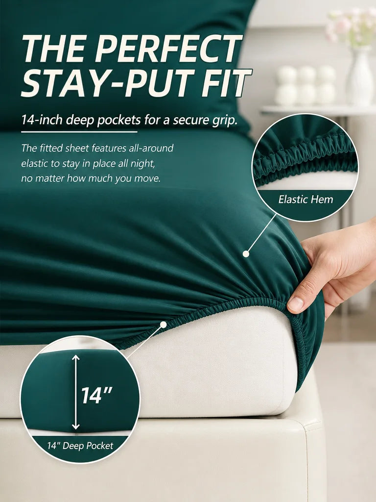easYum Brushed Polyester Bedding Set With Comforter And Sheets