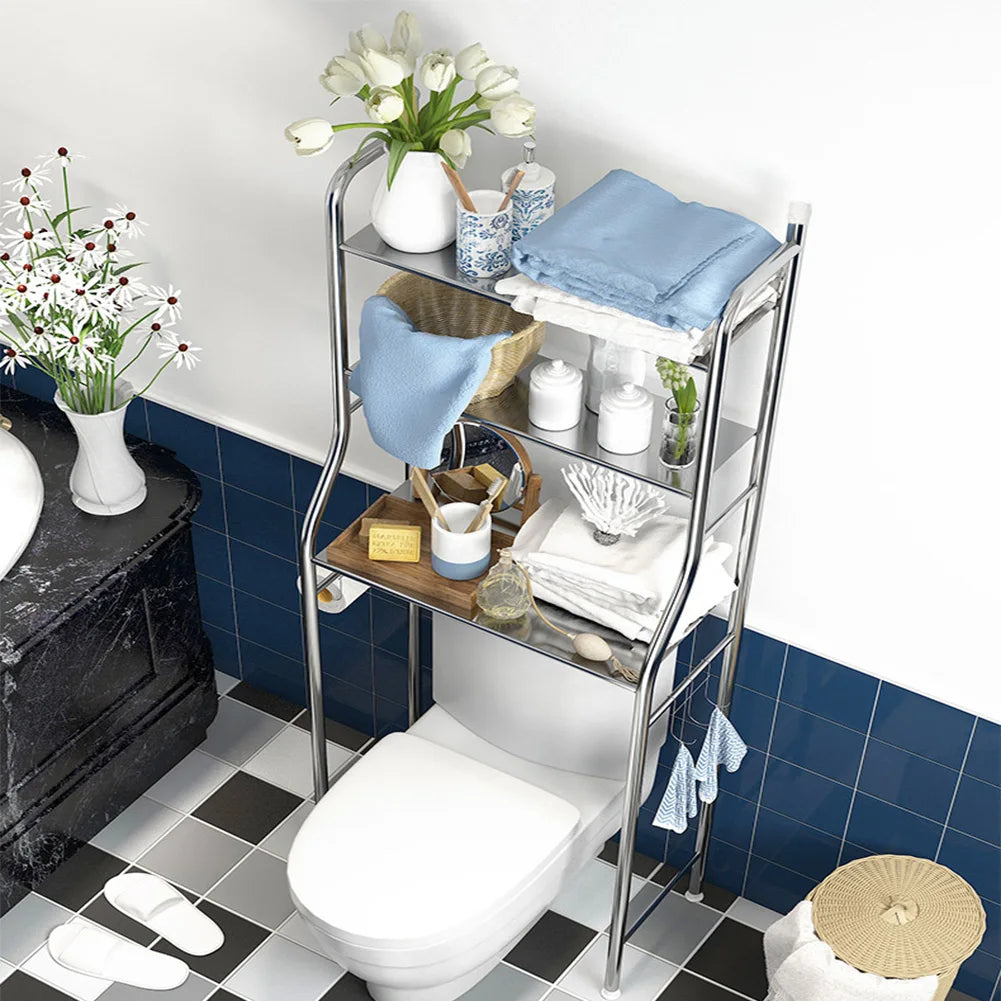 Studyset Over Toilet Storage Shelf 2-Tier Freestanding Metal Organizer