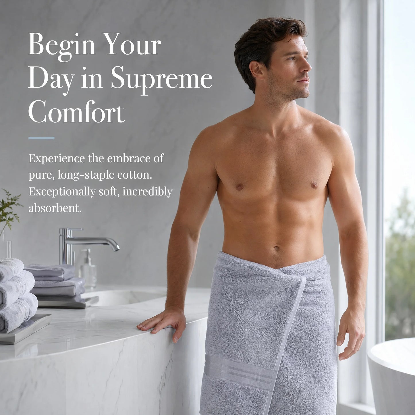 Premium 6 Piece Soft Cotton Turkish Bath Towel Set