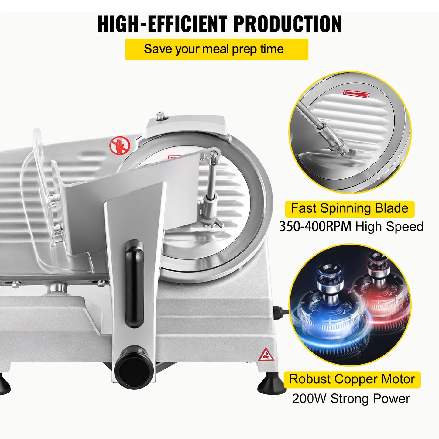 Succebuy Adjustable Electric Meat Slicer With Carbon Steel Blade