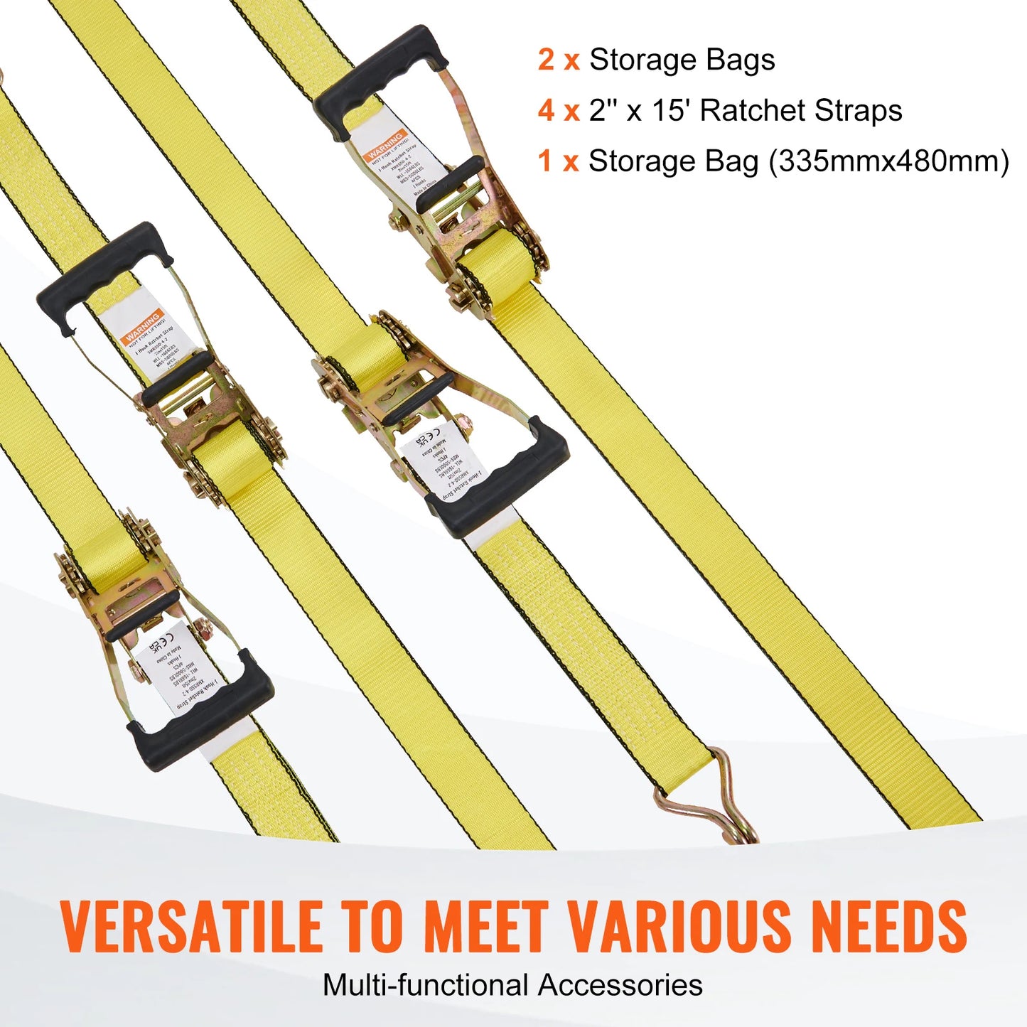 SucceBuy Heavy Duty Ratchet Tie Down Straps For Cargo