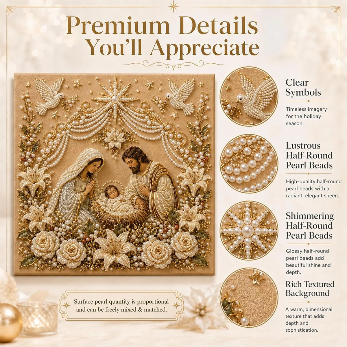 DIY Nativity Scene Diamond Painting Kit for Christian Wall Art