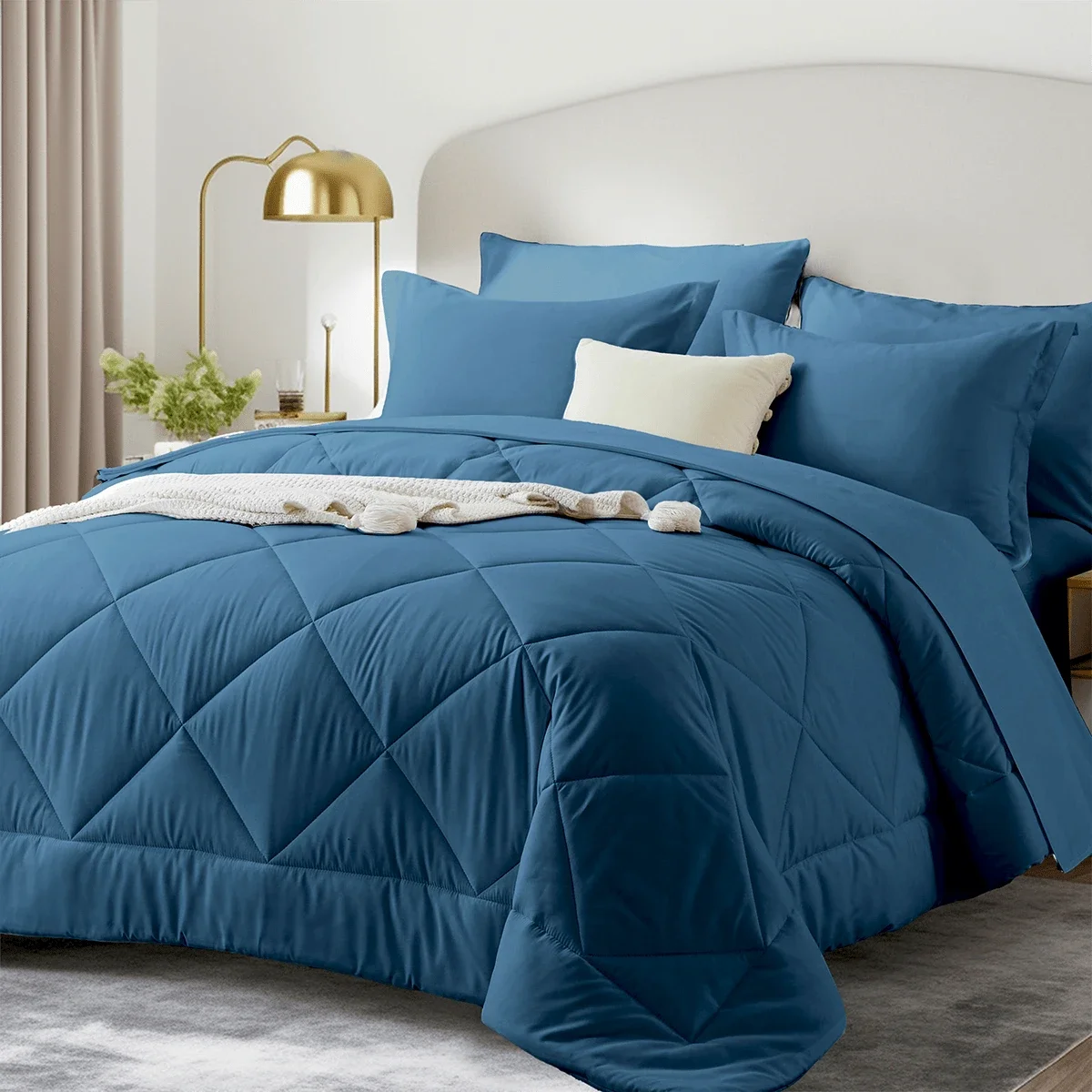 Geometric Pattern Bed Comforter Set Polyester Cotton Soft Summer Bedding