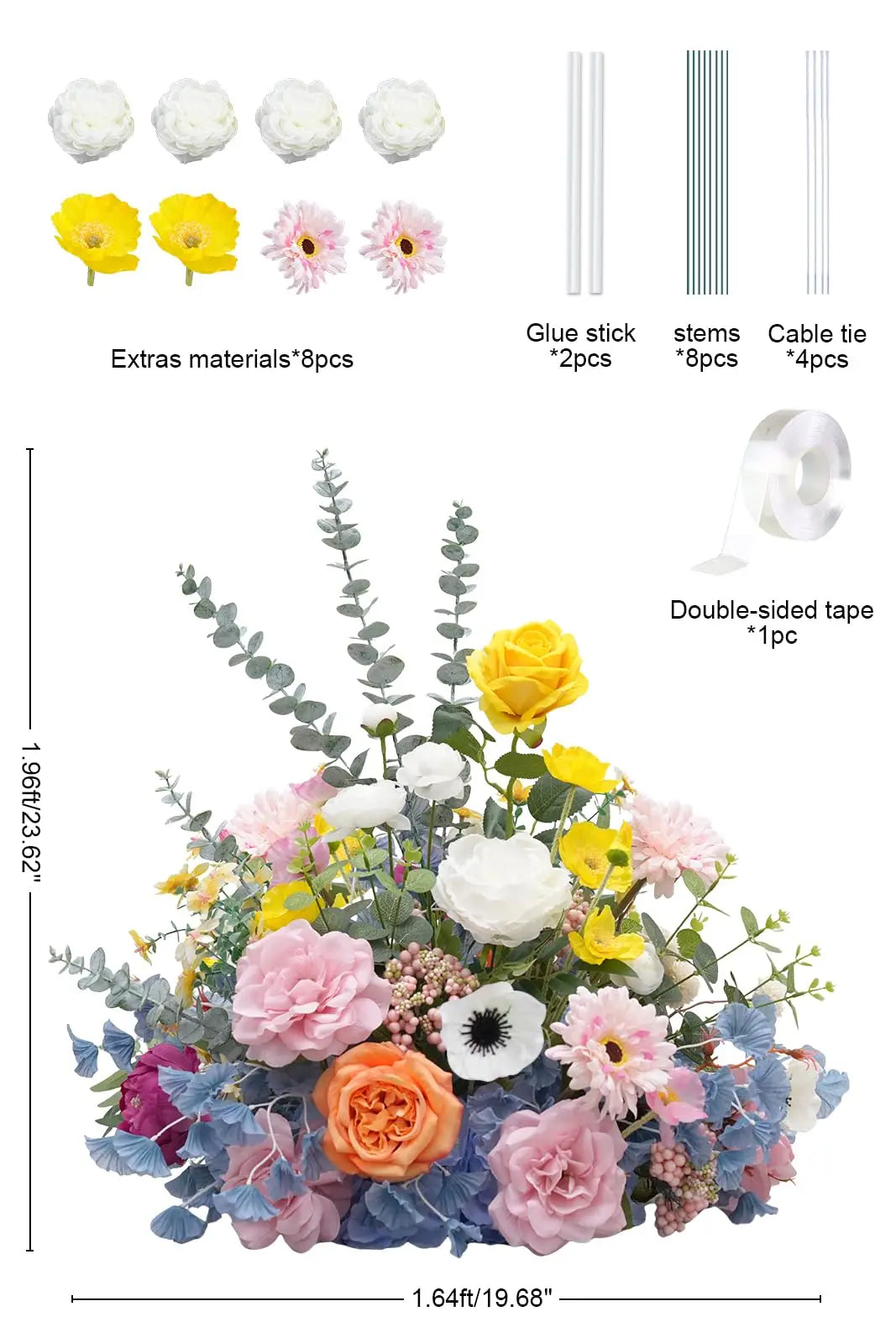 Angela Flower Artificial Silk Flower Ball Table Centerpiece