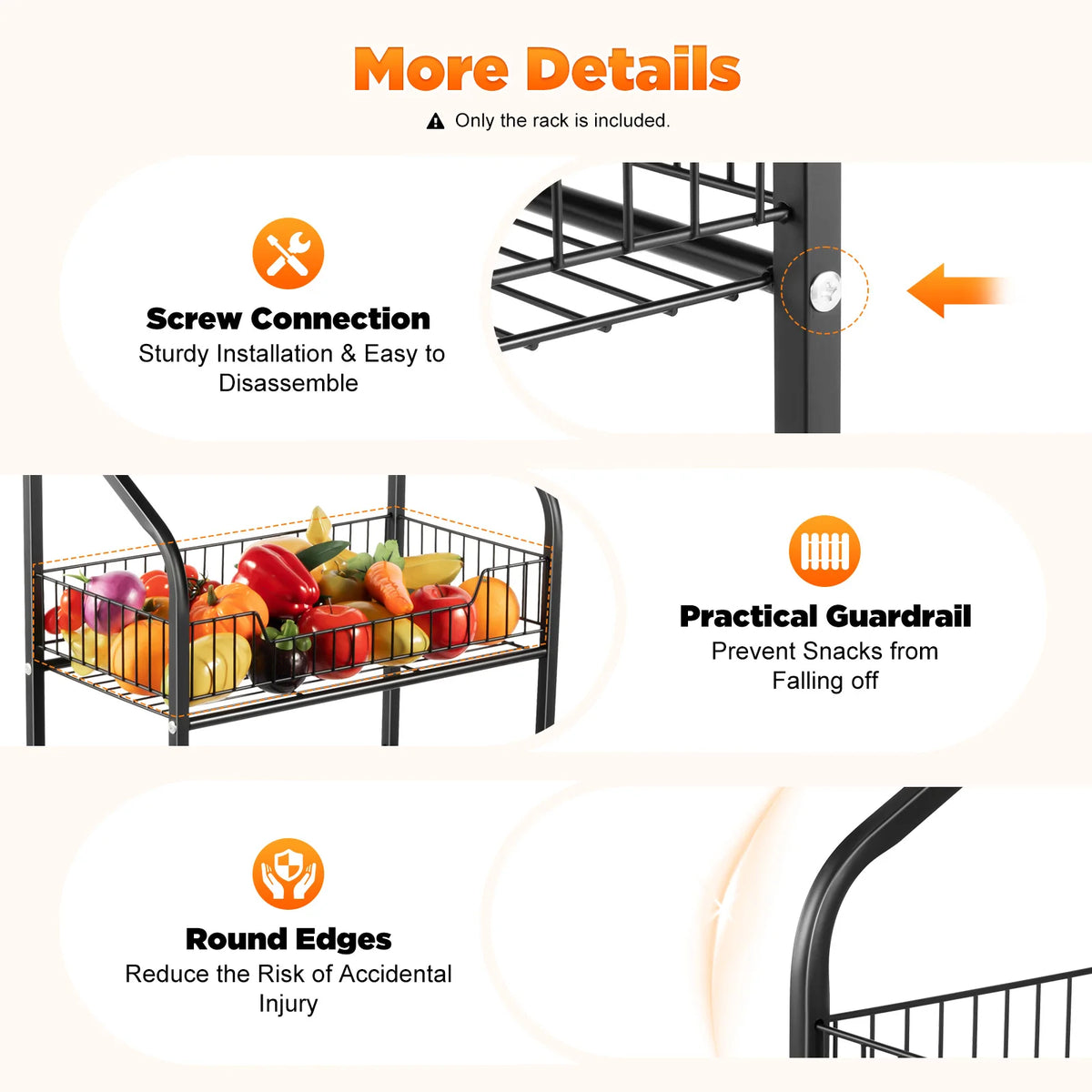 Bymaocar 4 Tier Metal Display Rack With Rolling Wheels