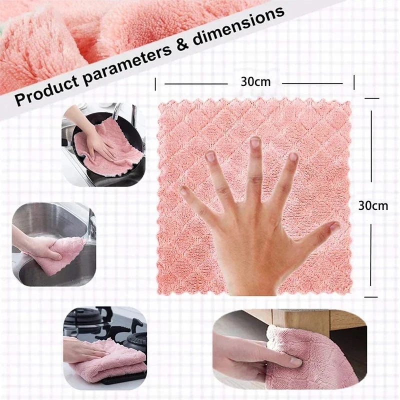 Microfiber Dishcloths Kitchen Cleaning Multipurpose Absorbent Cloth