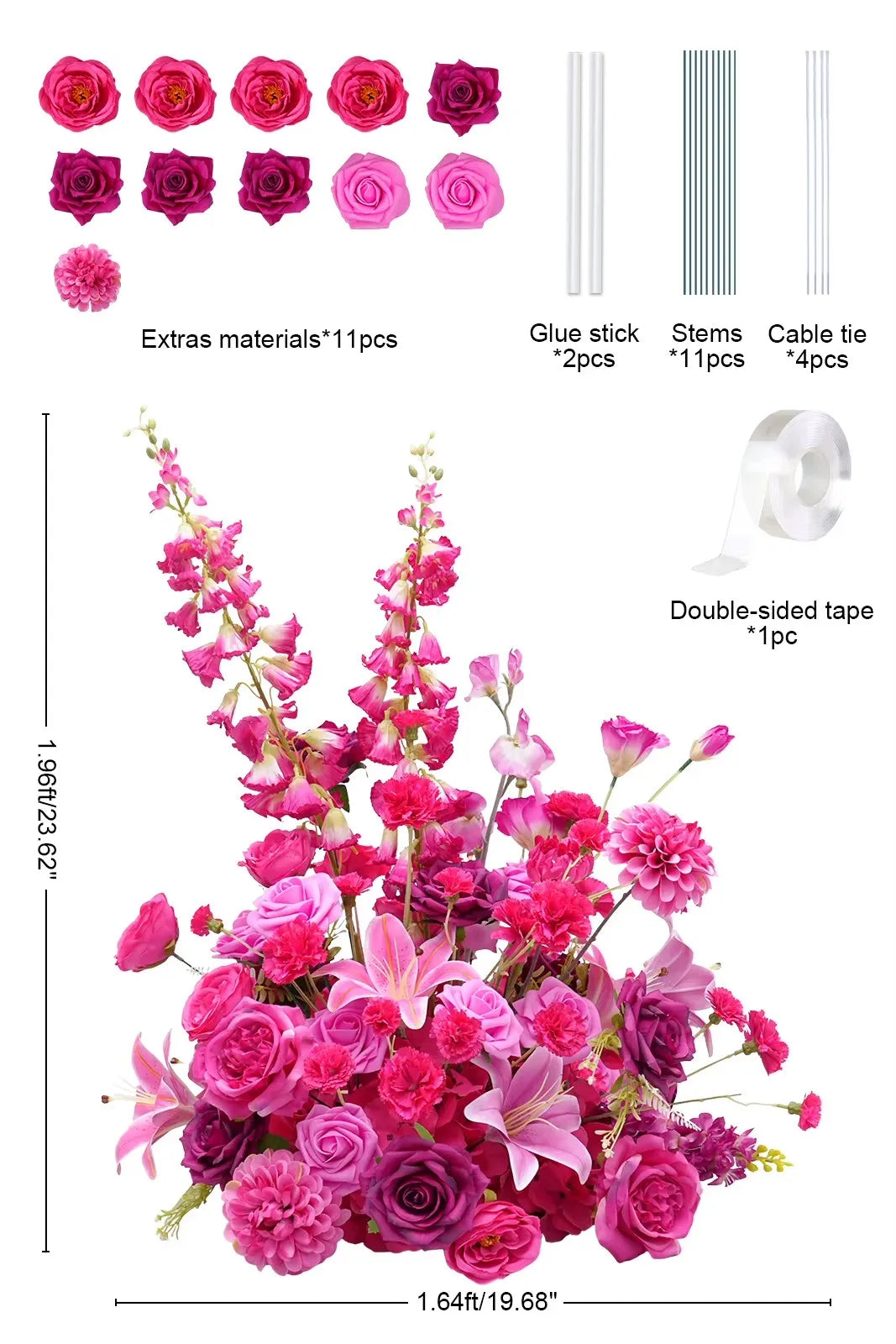 Angela Flower Artificial Silk Flower Ball Table Centerpiece