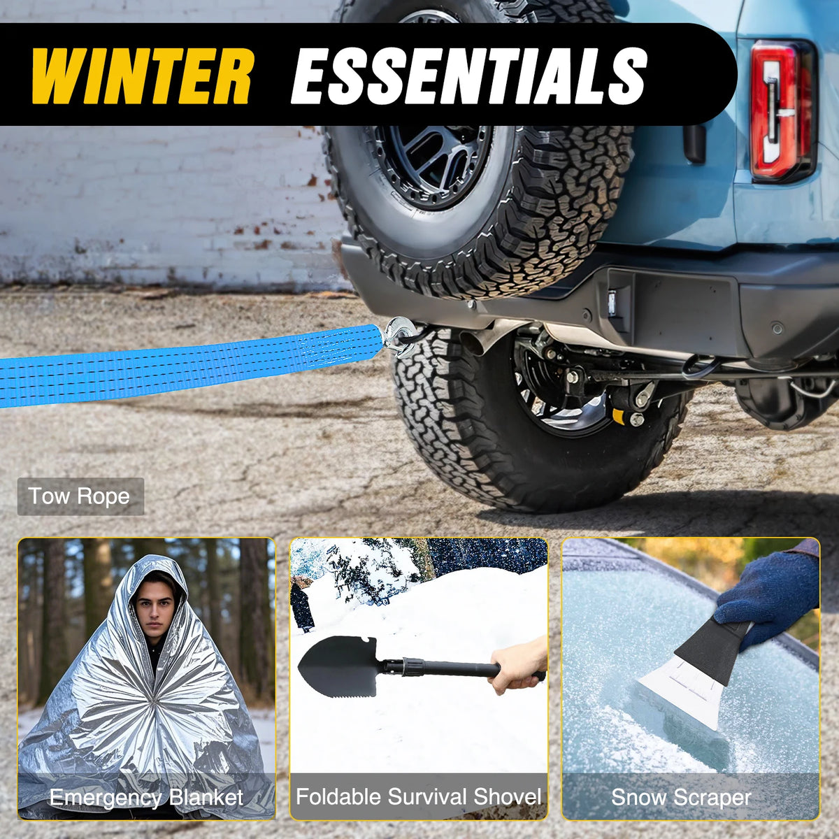 Nilight Car Emergency Kit With Jumper Cable And Safety Tools