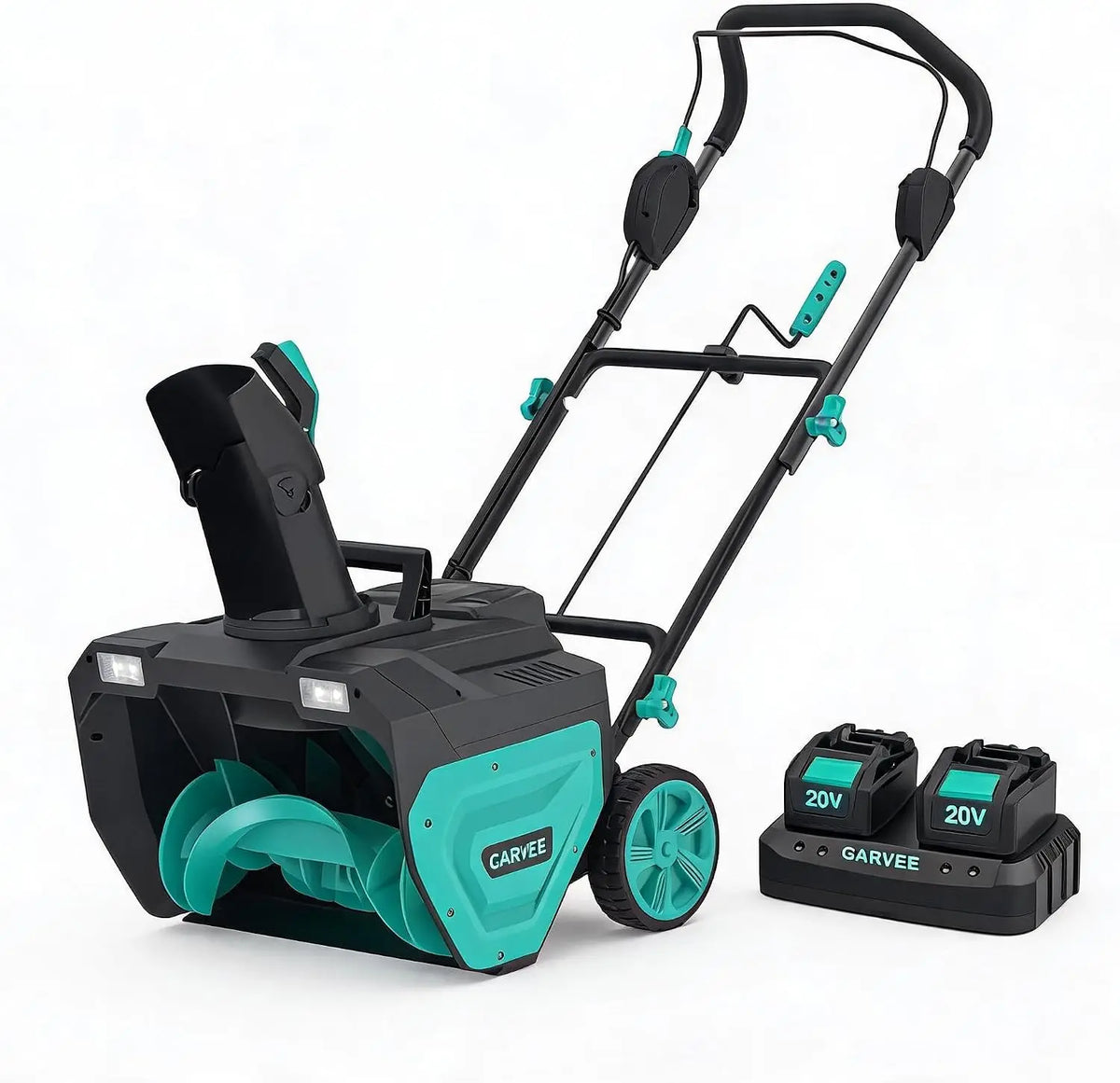 Cordless Brushless Snow Blower With Dual LED Chute And Batteries