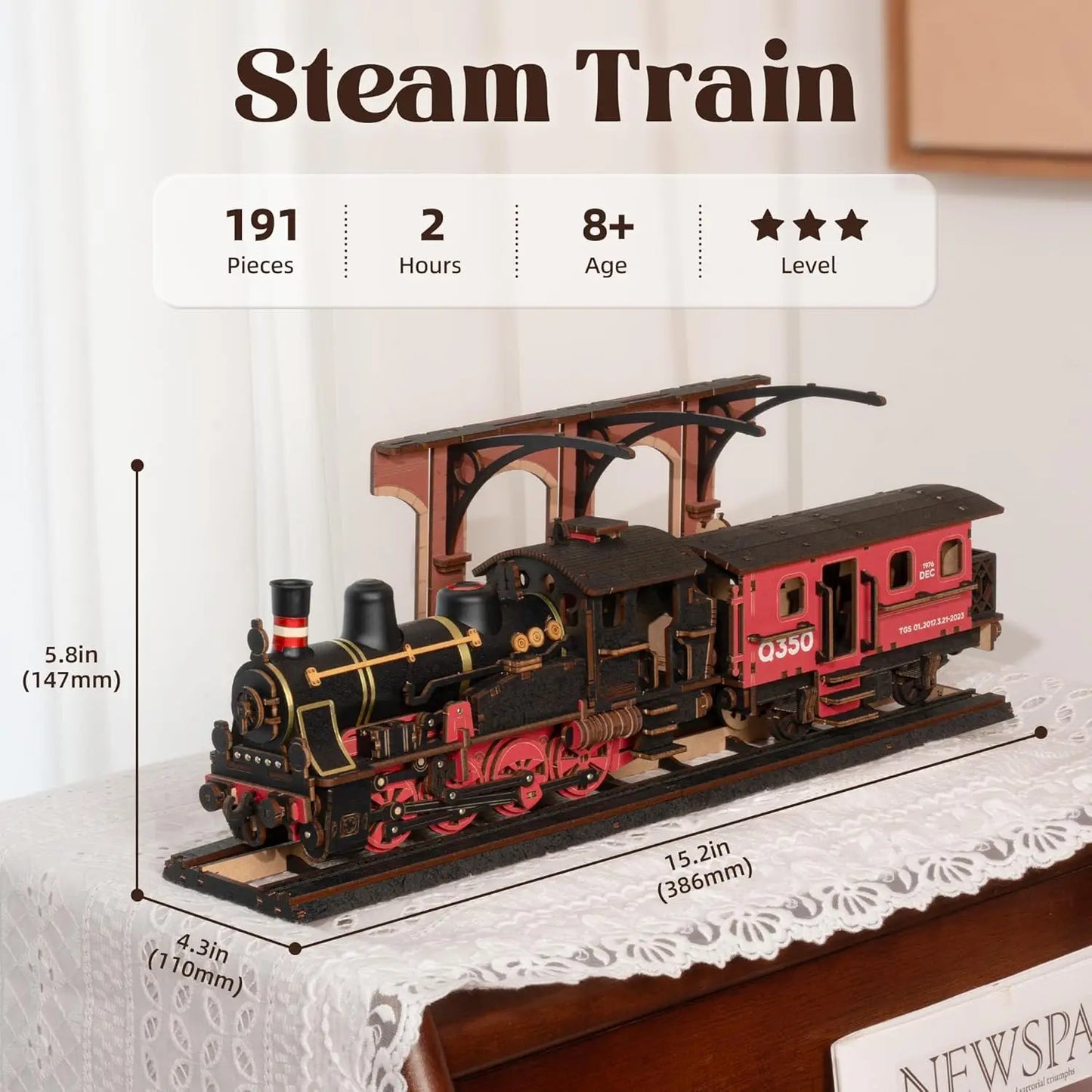Rolife 3D Wooden Puzzle Steam Journey Mechanical Vehicle Kit