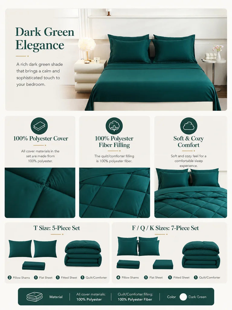 easYum Brushed Polyester Bedding Set With Comforter And Sheets