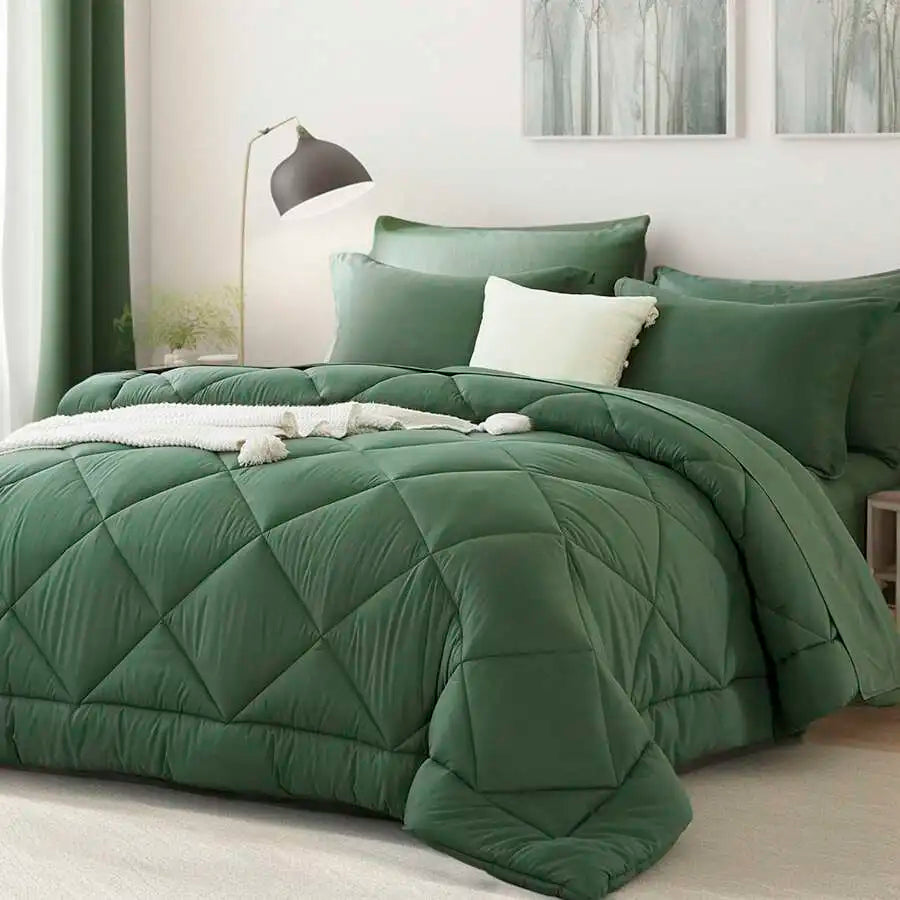 Geometric Pattern Bed Comforter Set Polyester Cotton Soft Summer Bedding