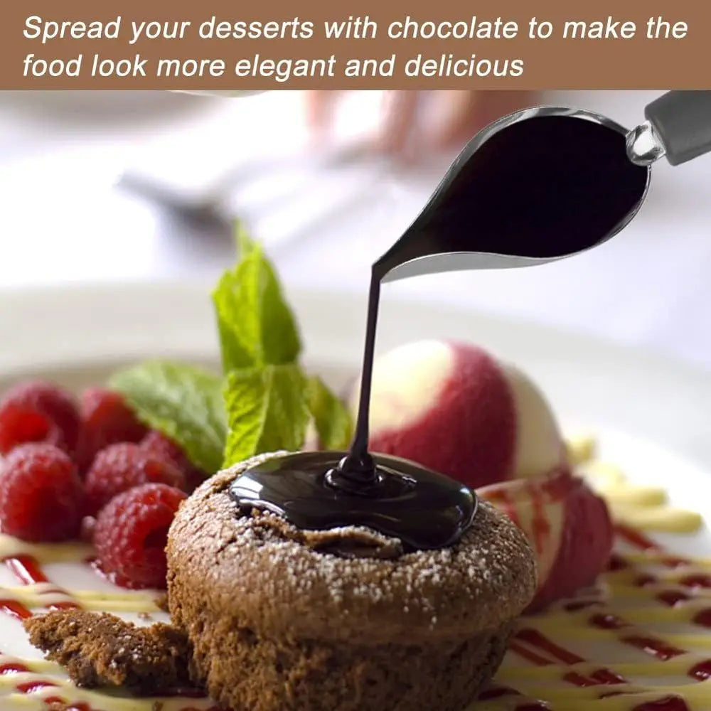 Culinary Decorating Spoons Chocolate Dipping Tools Set Plates