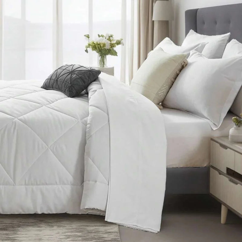 Geometric Pattern Comforter Set With Embroidered Jacquard Design