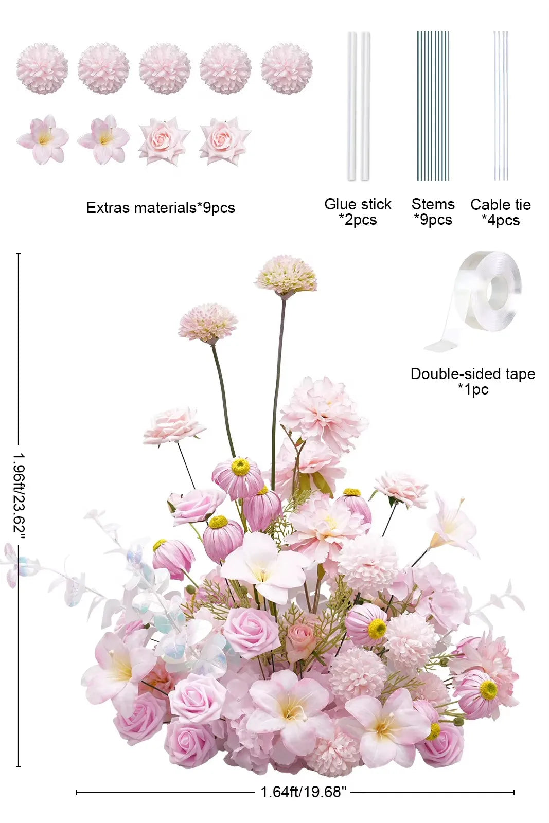 Angela Flower Artificial Silk Flower Ball Table Centerpiece
