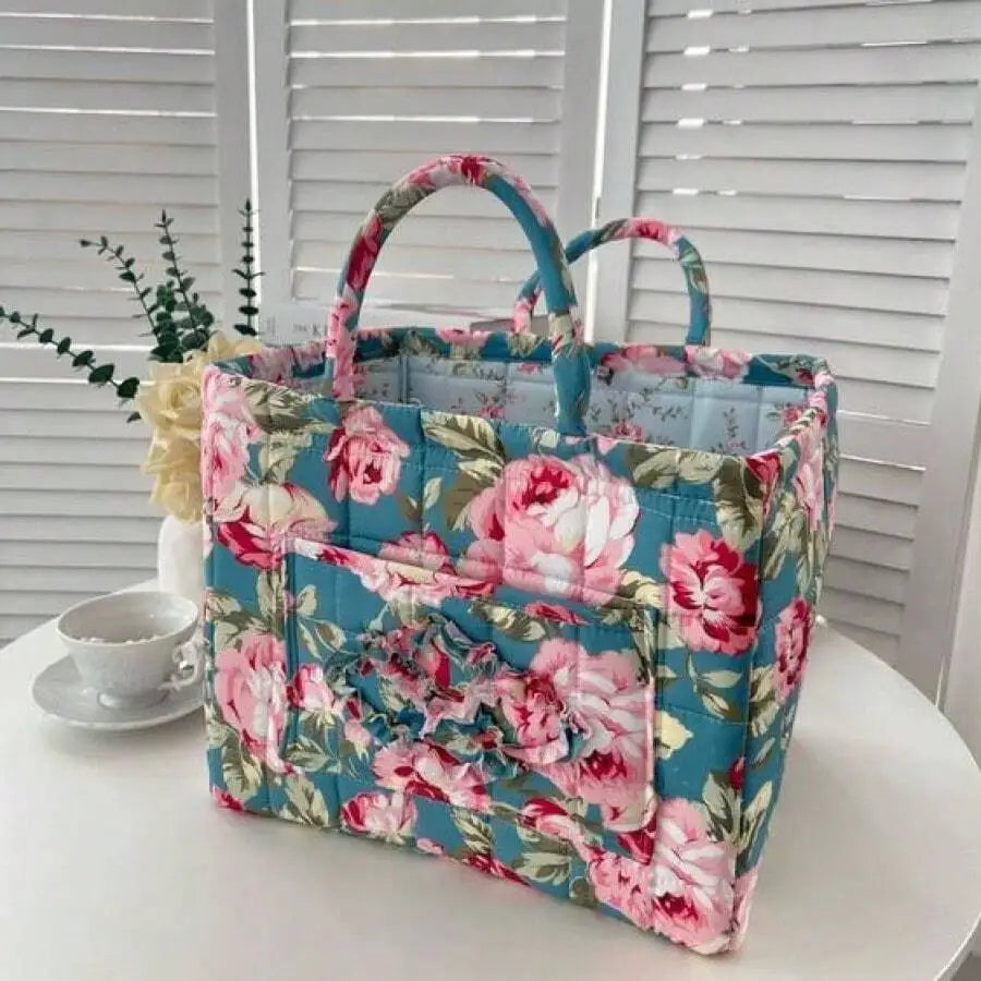 Foldable Fabric Storage Basket With Bamboo Frame And Handles