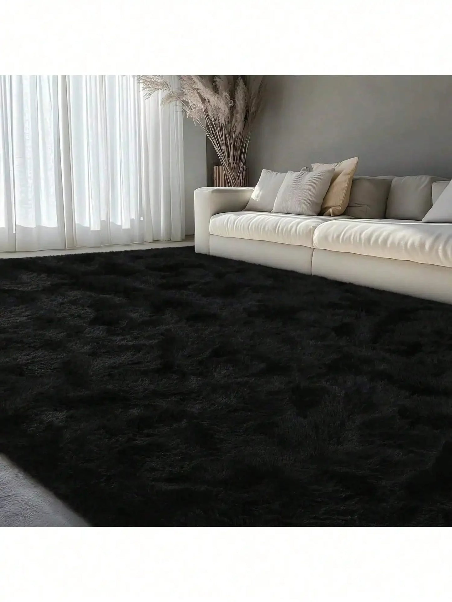 Plush Thick Long Pile Carpet Comfortable Non Slip Home Rug