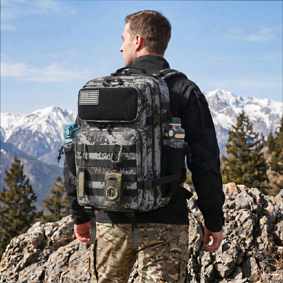 ReFire Gear Tactical Fishing Backpack with Water Bottle Holders