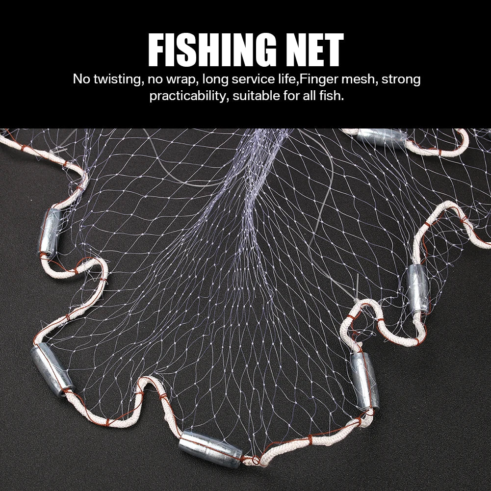 Premium Throw Cast Net With Aluminum Sinkers For Fishing