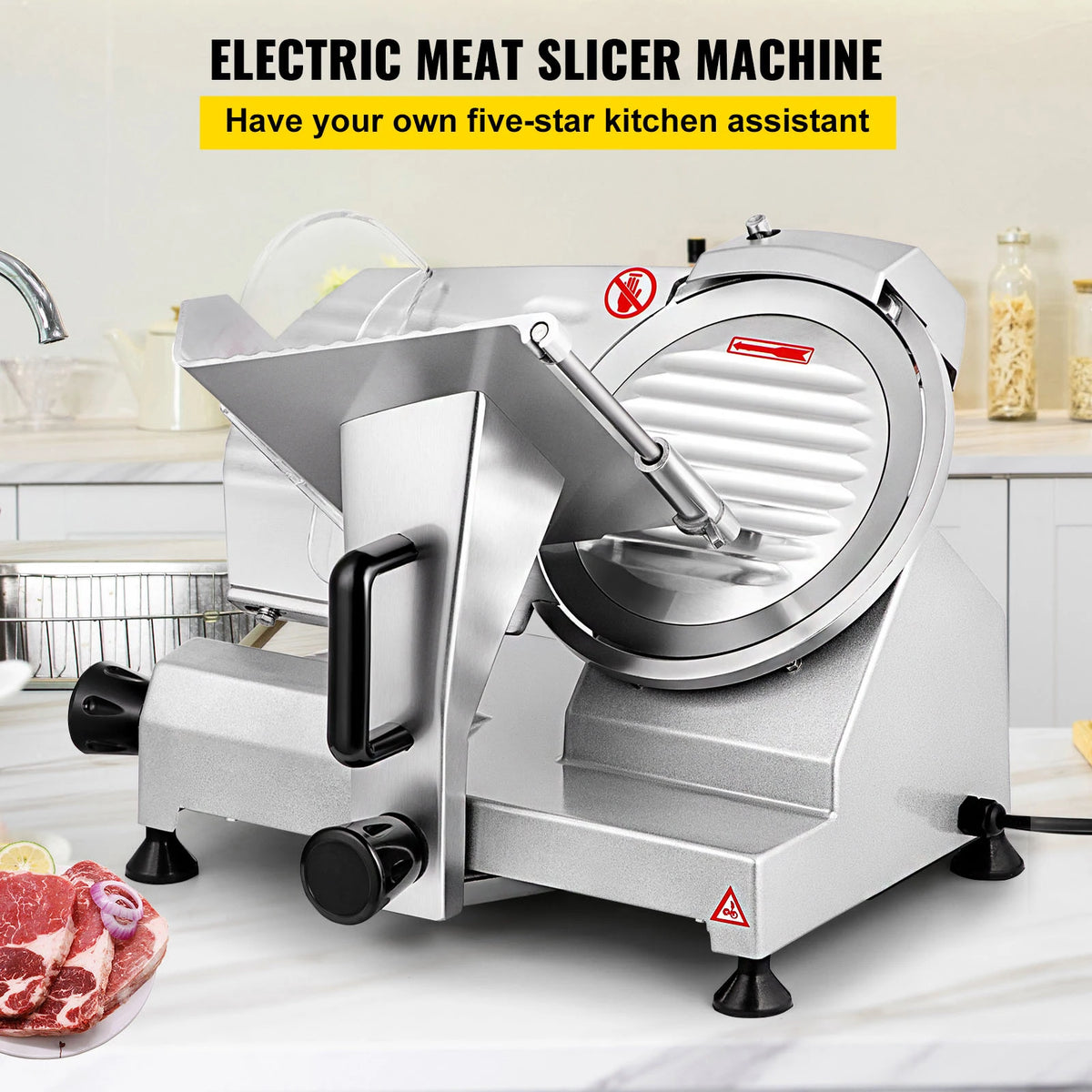 Succebuy Adjustable Electric Meat Slicer With Carbon Steel Blade