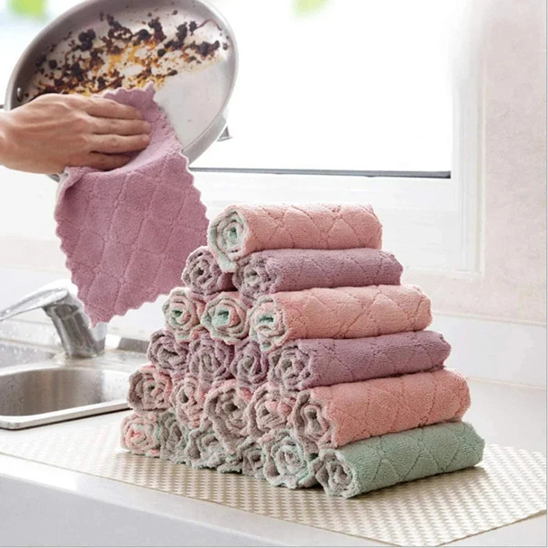 Microfiber Dishcloths Kitchen Cleaning Multipurpose Absorbent Cloth