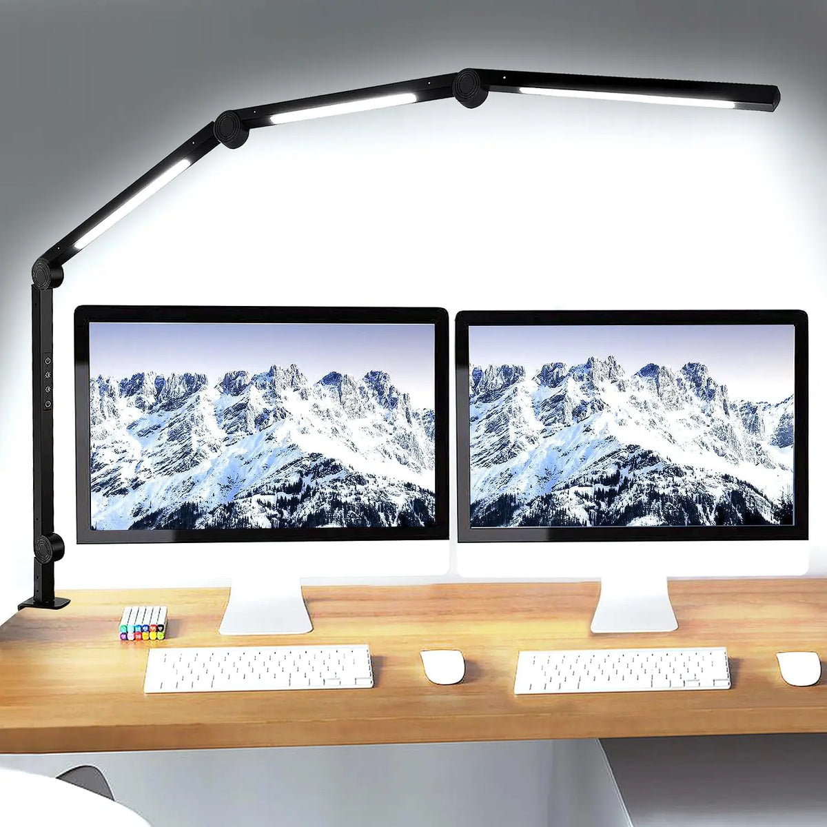 Modern LED Desk Lamp With Flexible Swing Arm Touch Controls