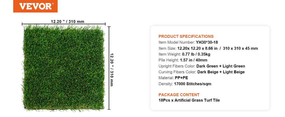 Artificial Grass Rug With Drainage Holes For Outdoor Decor