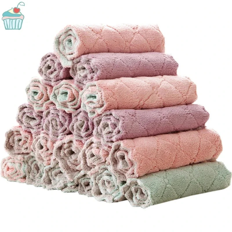 Microfiber Dishcloths Kitchen Cleaning Multipurpose Absorbent Cloth