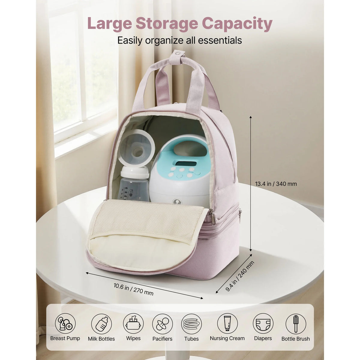 SucceBuy Portable Breast Pump Backpack And Storage Case