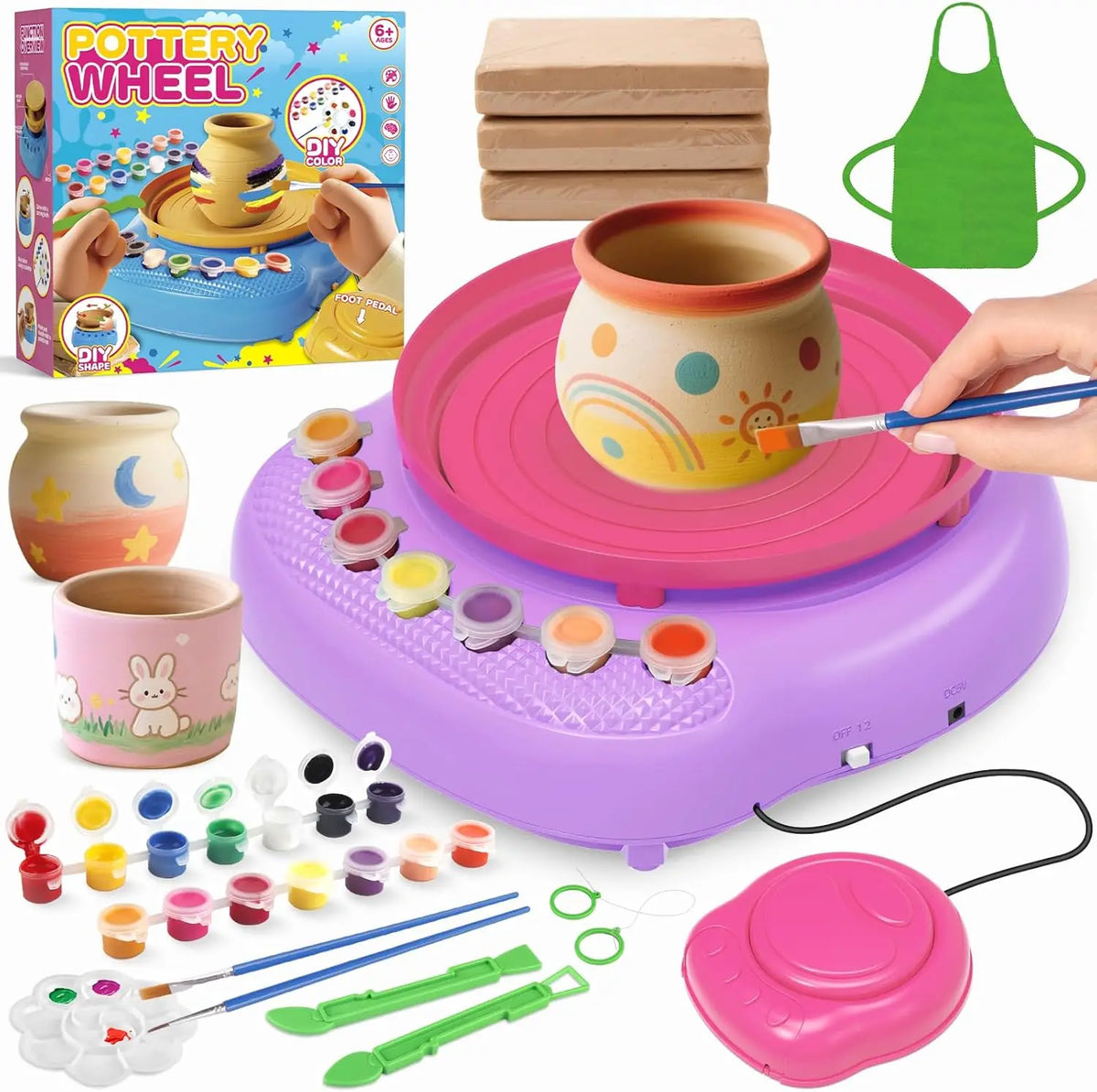 Hotfree Pottery Wheel For Kids With Clay Kit
