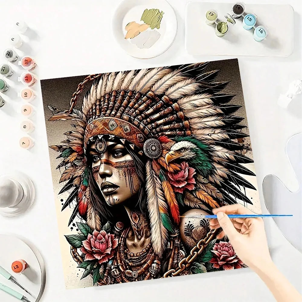 Tribal Girl Paint By Numbers Kit On Canvas For Adults
