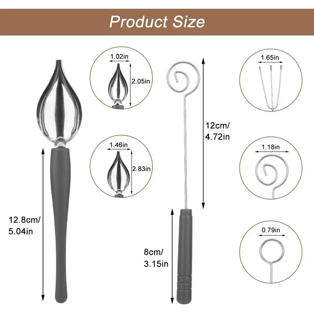 Culinary Decorating Spoons Chocolate Dipping Tools Set Plates
