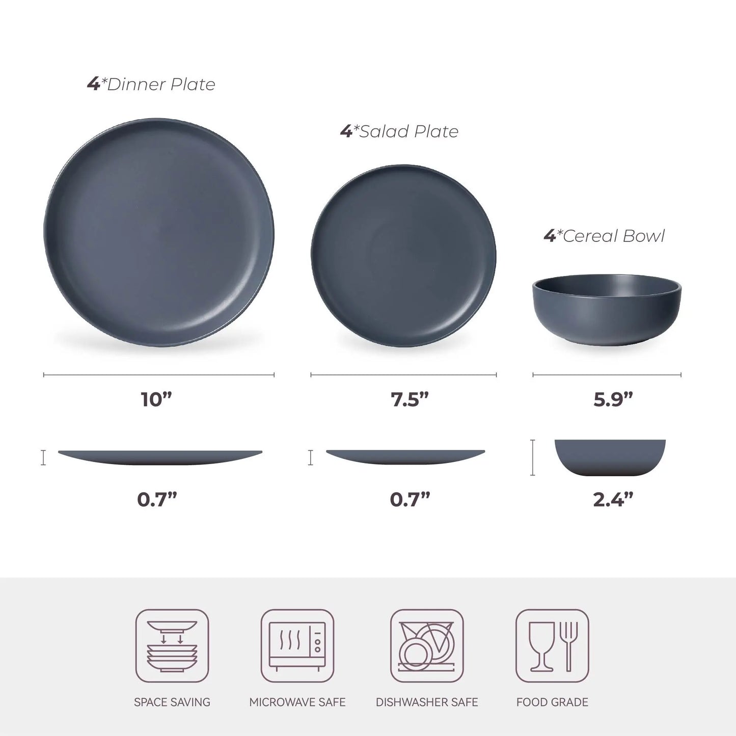 Premium Stackable Matte Stoneware Dinner Plates And Bowls Collection